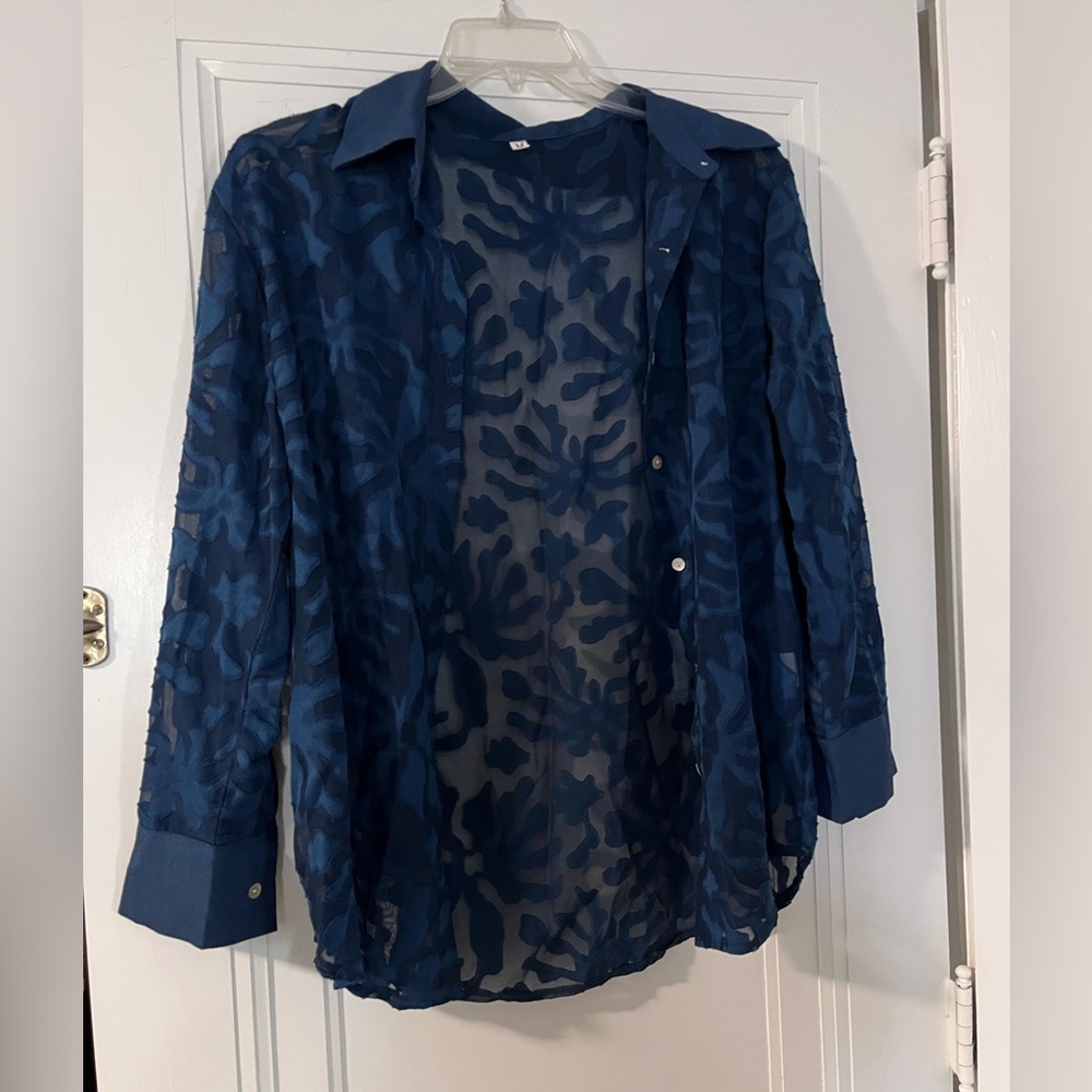 Sheer oversized blouse
